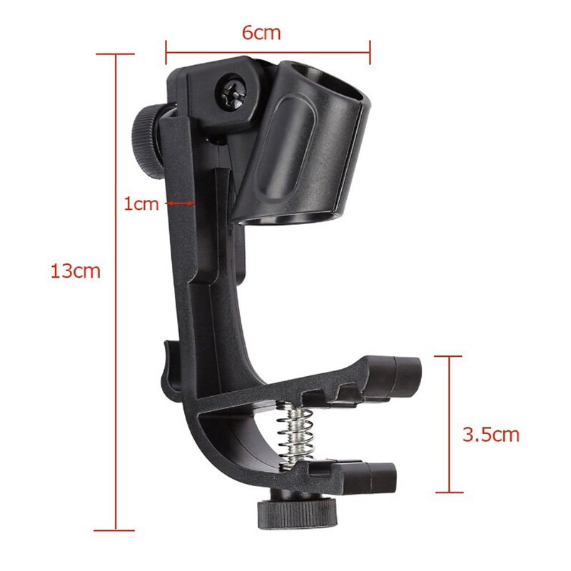 2 Pcs Drum Microphone Clip Adjustable Rim Snare Drum Mic Mount Clamp Holder for The Microphone Diameter of 18mm to 22mm