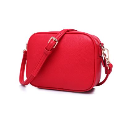 Bolsos de mensajero con solapa para mujer, Mini bolso de mano de piel sintética, bolsos de un solo hombro: Red