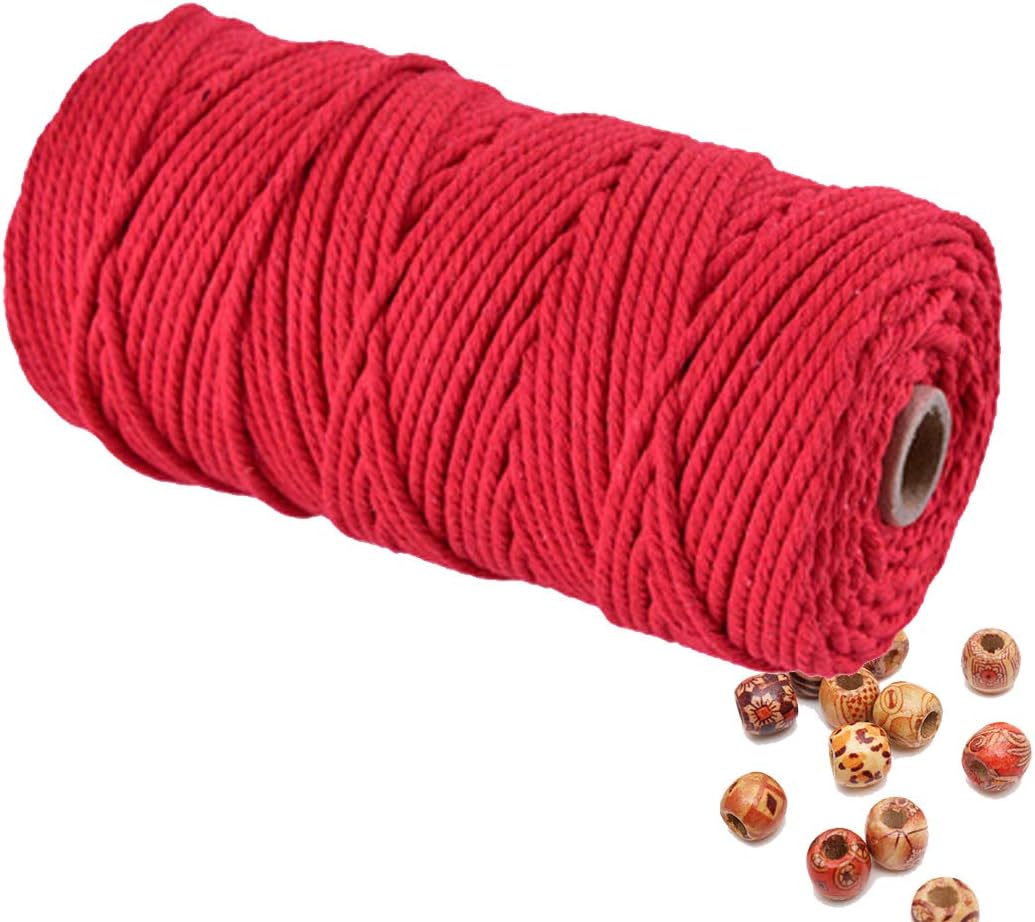 4 mm natuurlijk katoenen macrame touw macrame katoenen koord voor muuropknoping plantenhangers ambachten cadeauverpakking en bruiloftsdecoraties: Chocolade Kleur