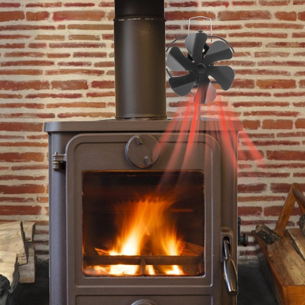 Stove Fans Non Electric Overheat Protection Heating Stove Fan Starting at Low Temperature Thermodynamic Stove Fan Ultra Quiet Ci