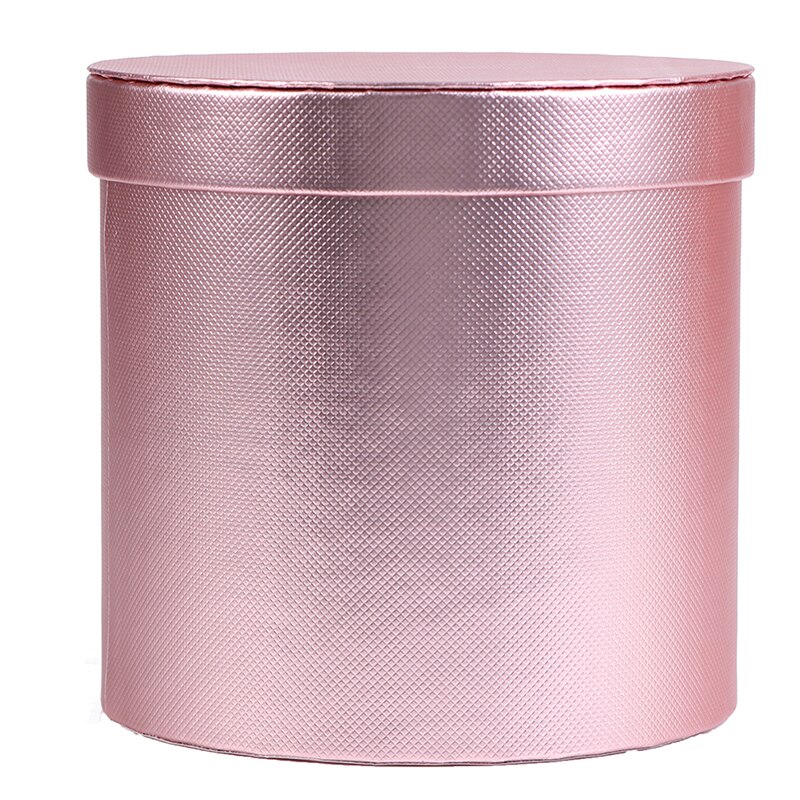 Runde blomster æsker kvinder blomster emballage papirpose med låg til blomsterhandler buket blomster emballage boks fest opbevaring kasser: 13 x 14cm rosa guld