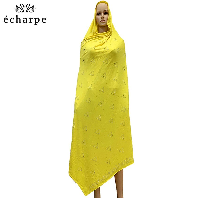Foulard africain en dentelle de coton doux, écharpe africaine de , écharpe africaine avec pierres, écharpe à perles pour châles, EC054