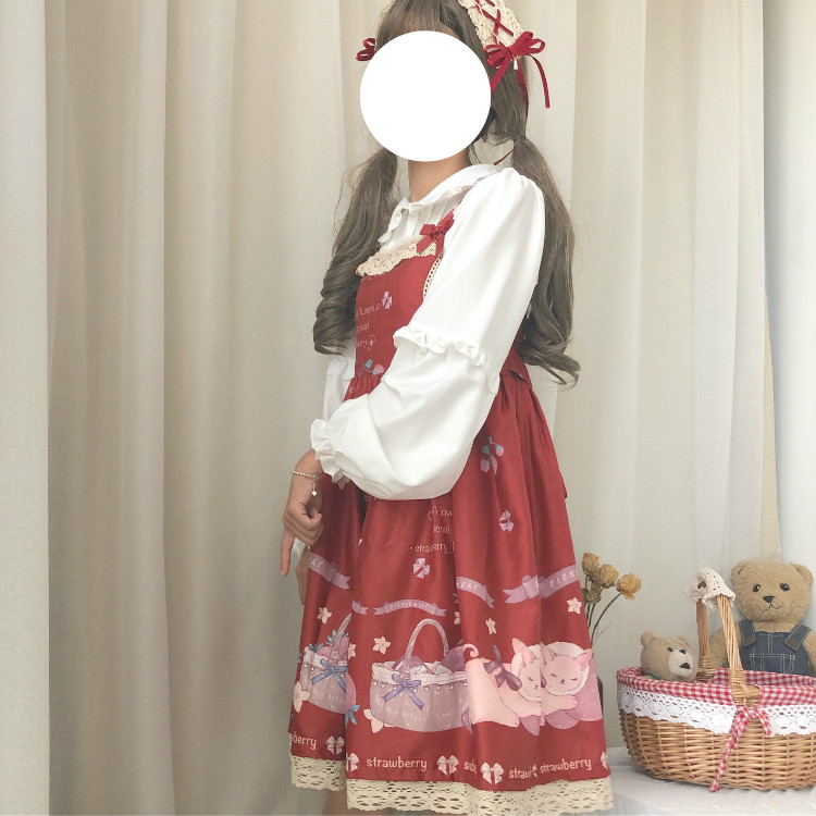 Été JSK doux Lolita robe à glissière à volants Lolita gâteau fronde falbala robe mignonne rebbit robe et blouse