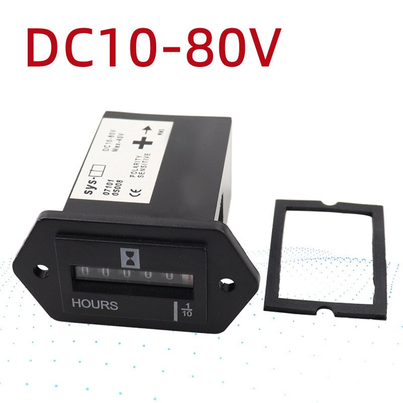 AC100-250V DC10-80V Electromechanical Hour Meter Counter: DC10-80V