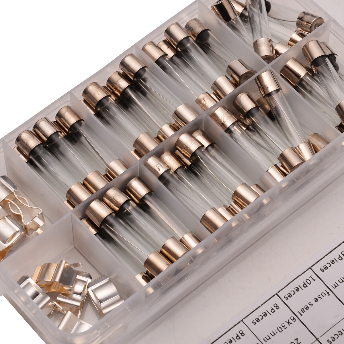 72Stck 0,5 A-30A 250V Glasrohr Sicherung sortiert 6x30mm Flink Elektrische Glas Rohr Sicherung schnelle-schlag Glas Sicherungen Bausatz