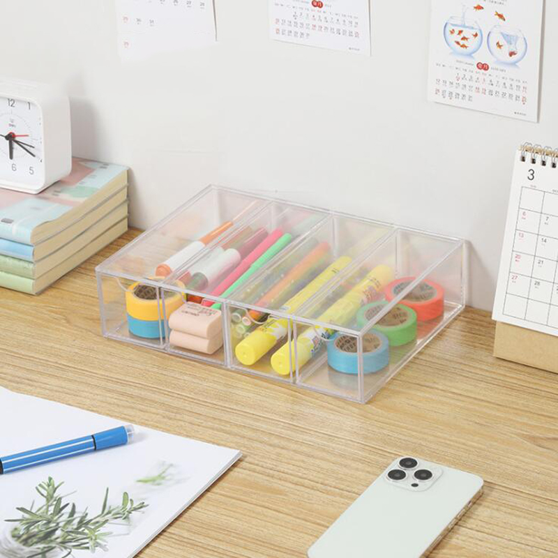 4 Layers Glasses Storage Box Acrylic Organizer Cosmetics Makeup Organizer Storage Drawers Pen Case Stackable Display Holder
