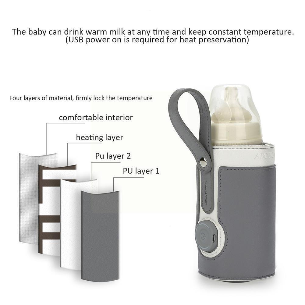Usb Flessenwarmer Draagbare Reizen Melk Warmer Thermostaat Warmer Bag Fles Baby Kleuren Verwarming Warmer Voedsel Gehelen B5k6