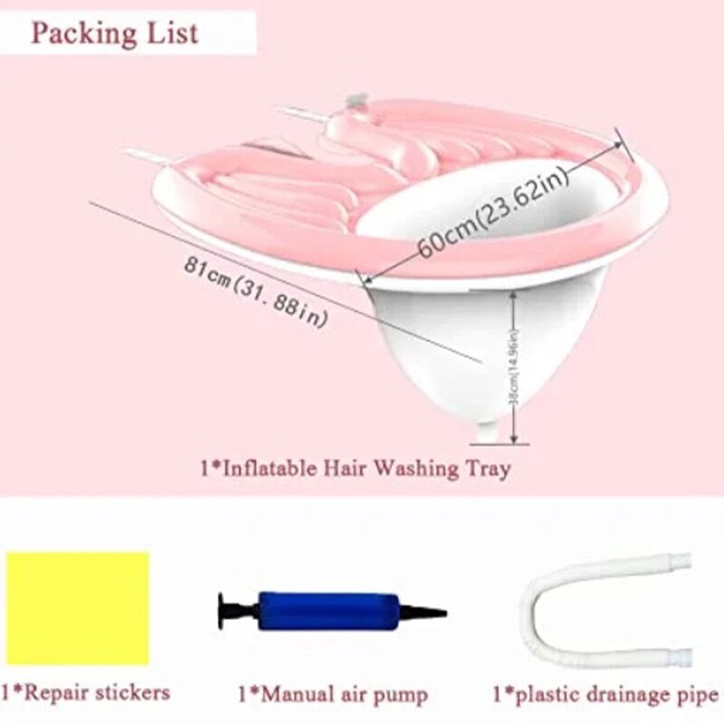Bassin de shampoing gonflable en PVC, outils de lavage des cheveux, coussin d&#39;ailes d&#39;ange pour femmes enceintes, évier de lavage pliable Portable en plein air