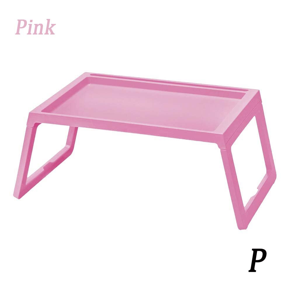 Folding Laptop Table Stand Portable Study Desk Plastic Foldable Computer Desk for Bed Sofa Breakfast Bed Tray Serving Table: pink