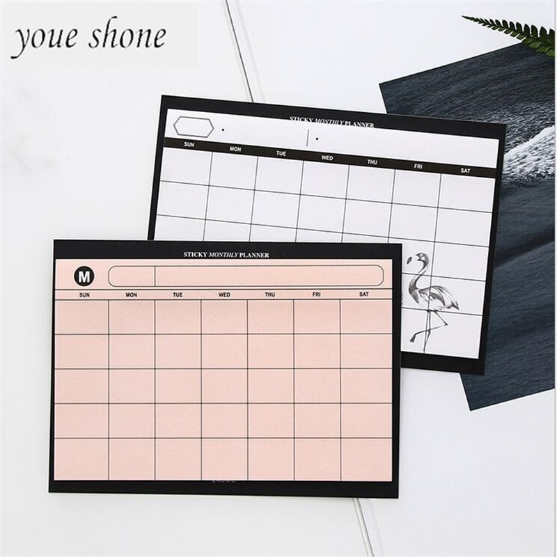 30SHEET simple weekly planner book desktop schedule month plan tear the notebook work efficiency summary plan