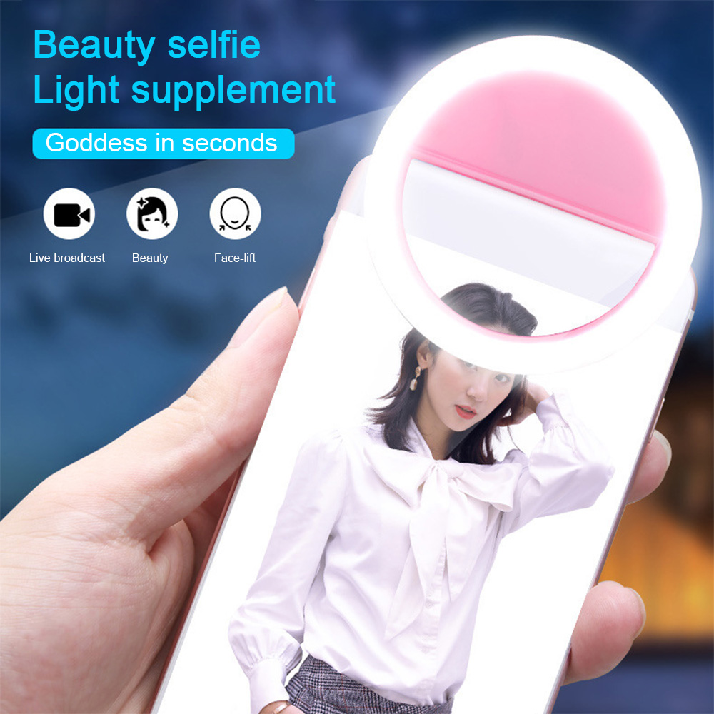 Ring Light Mini LED Lamp Fill-in Phone Light Selfie Light per iPhone Samsung Smartphone PC lampada portatile per Selfie con Clip