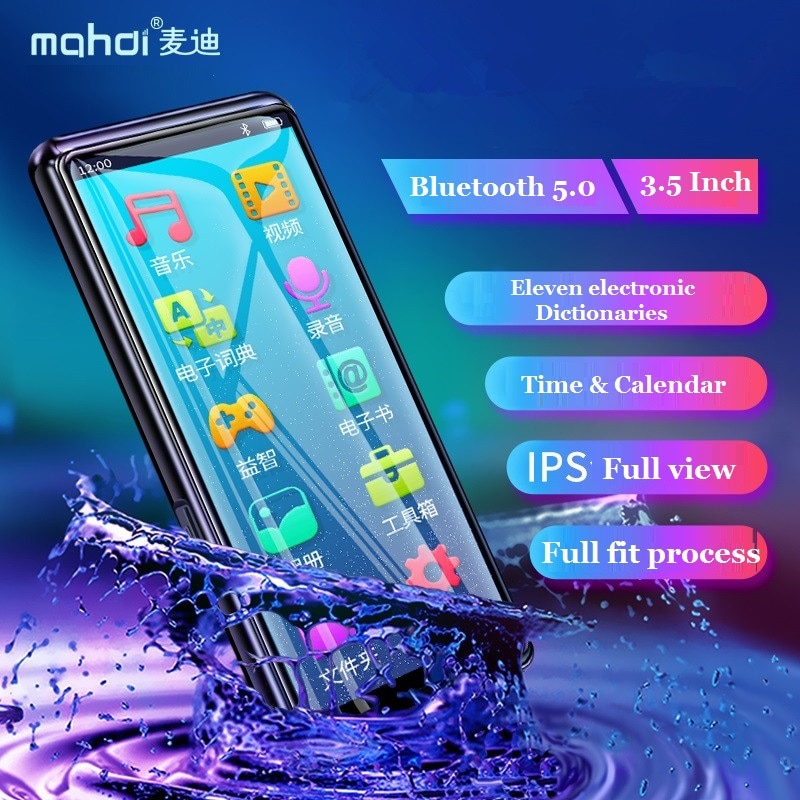 Mahdi M9 Music MP3 Player Support VideoTF Card With Speaker Bluetooth 5.0 MP3 Player Touch Screen 3.5 Inch HD HIFI 8GB