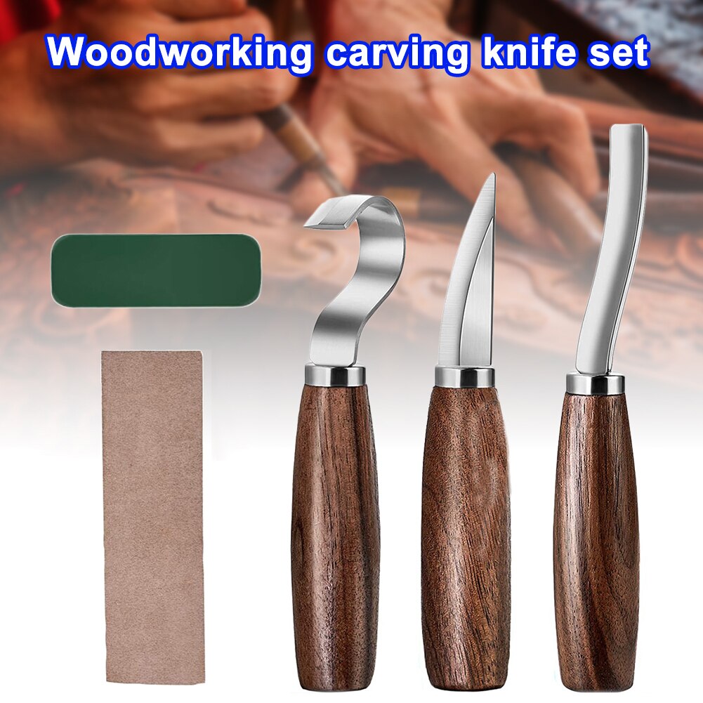 5 Stks/set Rvs Houtsnijwerk Cutter Houtwerk Lepel Carving Gereedschap Kit PAK5
