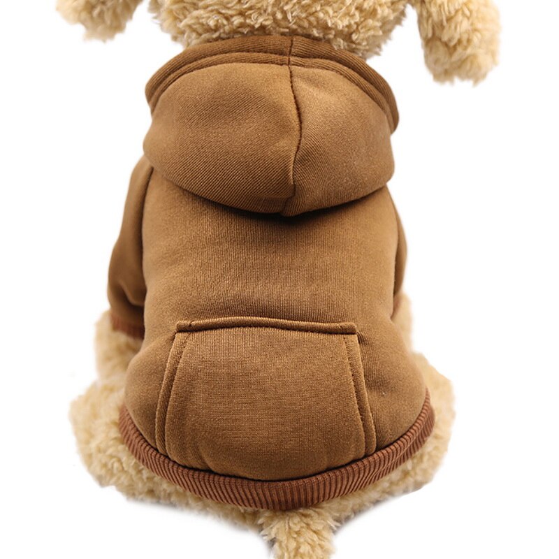 PAPASGIX Antumn Winter Cotton Pet Dog Sweatshirt Sports Warm Pet Wind Hooded Coat Jacket Clothes Pet Costumes For Small Dogs: coffee / XS