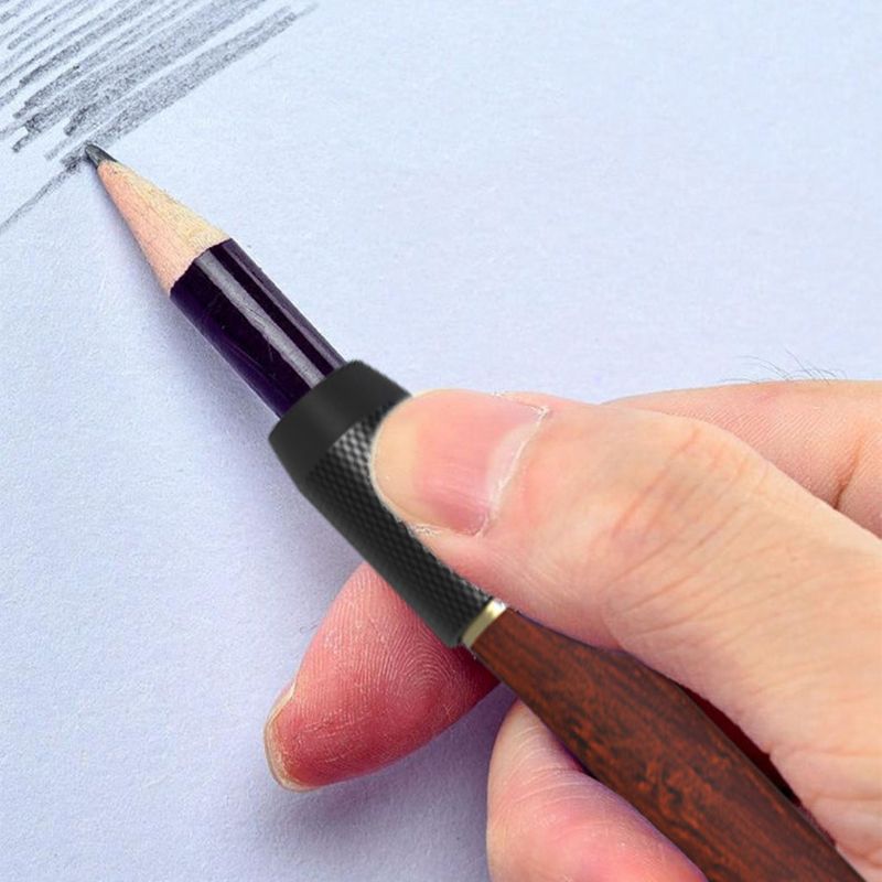 Extensor de pluma de madera para dibujar, alargador de lápiz para escuela y oficina, 1/3/5 Uds.