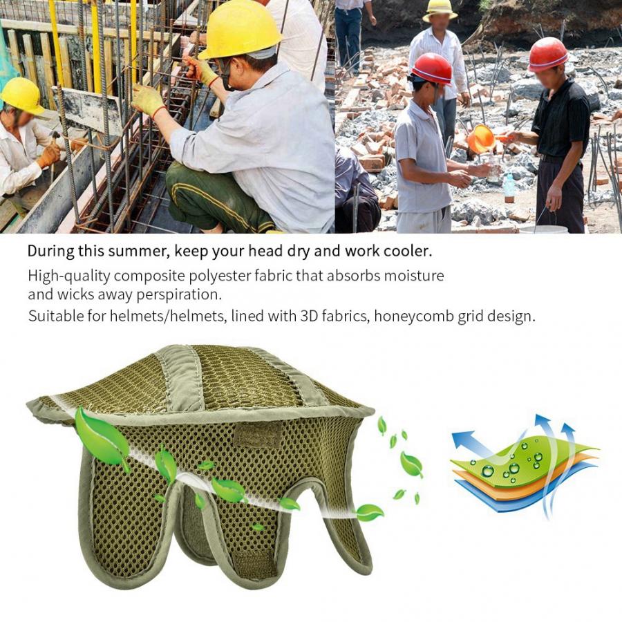 Safety Helmet Hard Hat Sweat Pad Hygroscopic Cushion Polyester Helmet Comforter Outdoor Tool Air Cushion Non Slip Headgear
