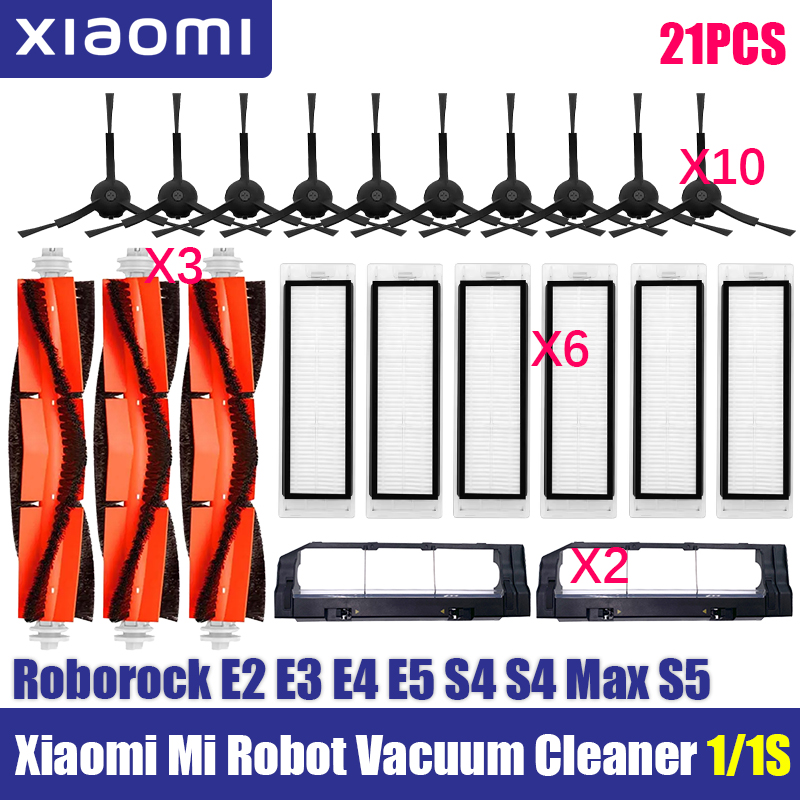 For Xiaomi Mi Robot 1/ 1S SDJQR01RR SDJQR02RR SDJQR03RR E3, S4, S4 Max, S5 Vacuum Cleaner Main Side Brush Filters Mop Parts: PURPLE