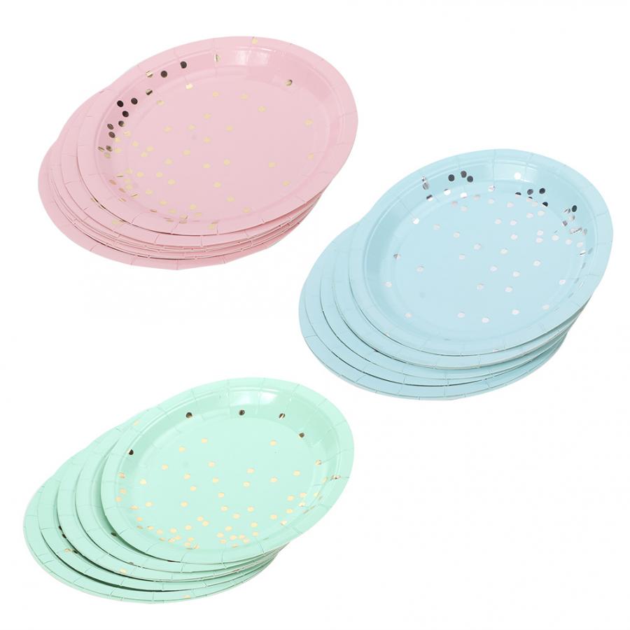 8 stuks Wegwerp Papieren Plaat Lade Taart Schotel Servies voor Barbecue Verjaardag Kerst Bruiloft Decoratie