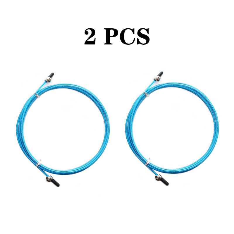 Fil d'acier avec vis pour cordes à sauter, 3m, rechange, Crossfit, câble métallique remplaçable, corde à sauter de vitesse: Blue Rope 2PCS