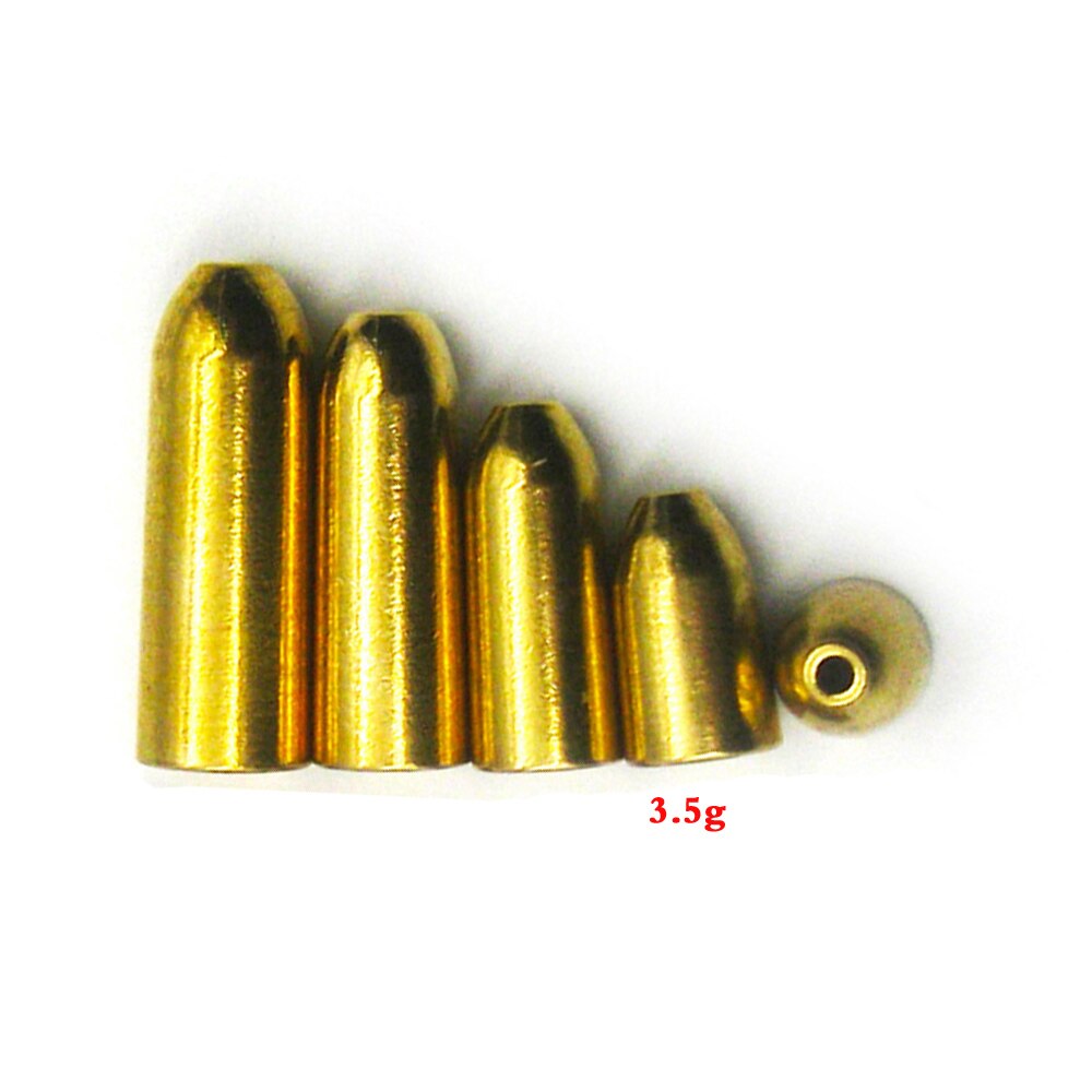50pcs Weight Assorted Copper Lead Sinkers Kit 3.5/5/7/10g Bullet Shape Weights Fishing Tackle Bullet Sinker Combo Set: 3.5g Smooth