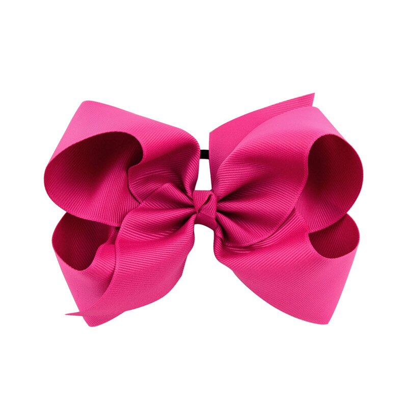 Lazos para el pelo de Color sólido de 6 pulgadas, gomas elásticas para el pelo, coleteros de goma para niña, accesorios para el cabello: Rojo rosado