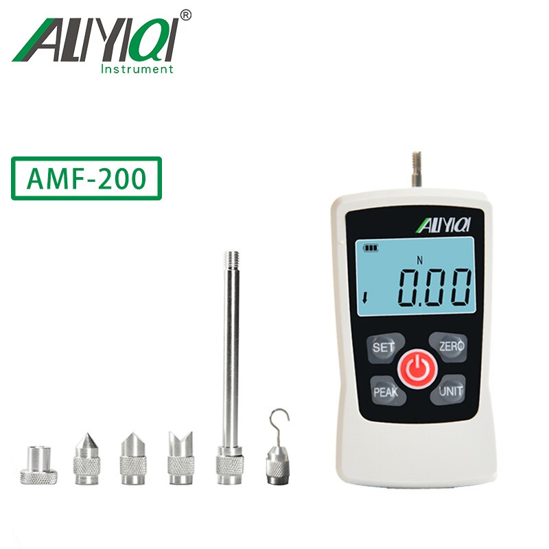 AMF N.M KG LB OZ Four Units Digital Force Gauge Push Pull Force Gauge Digital Dynamometer: AMF-200