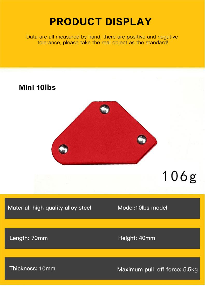 Soporte de soldadura magnético multiángulo, accesorio de soldadura de flecha fuerte, localizador de esquina, herramientas de soldadura eléctrica, 1 Uds.: 10LBS-5.5KG Triangle