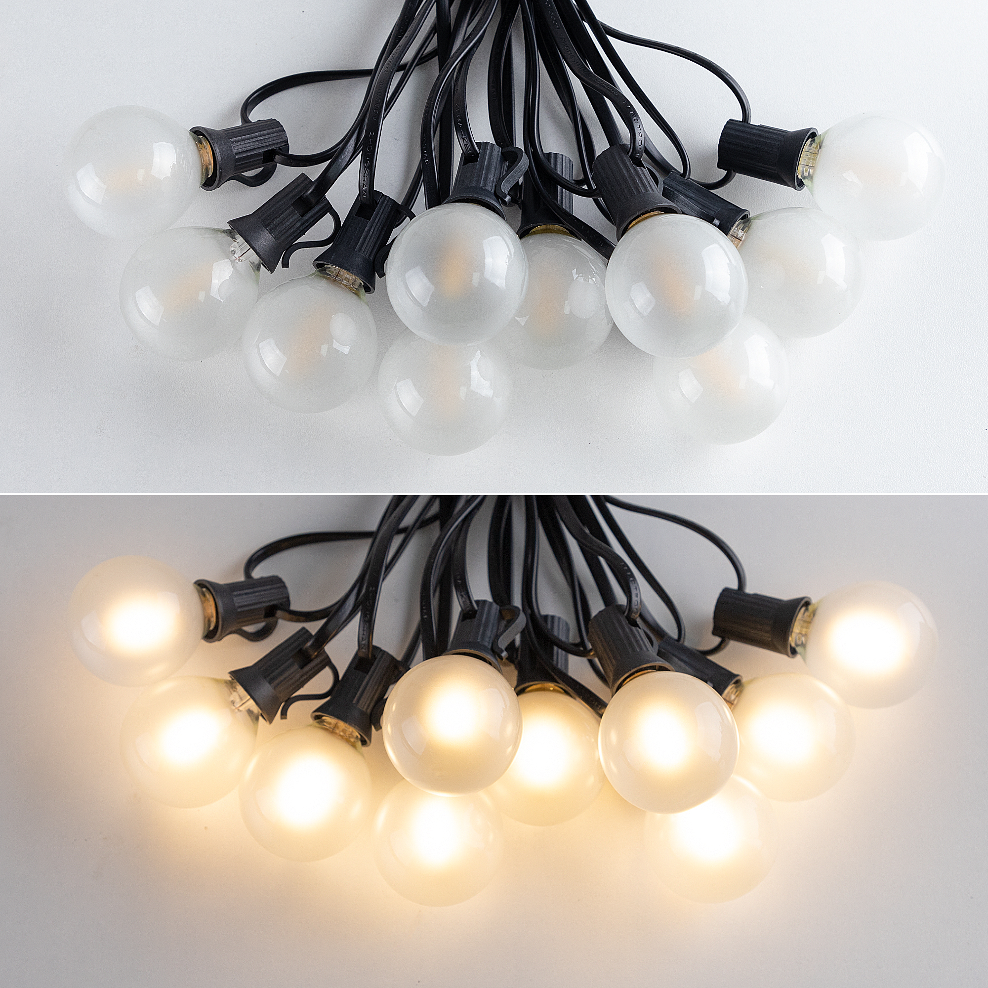 65ft Fee Outdoor Lichterketten g40 LED gefrostete weiße Glühbirnen dimmbar anschließ bar wasserdicht Garten Dekor Girlande leichte Kette