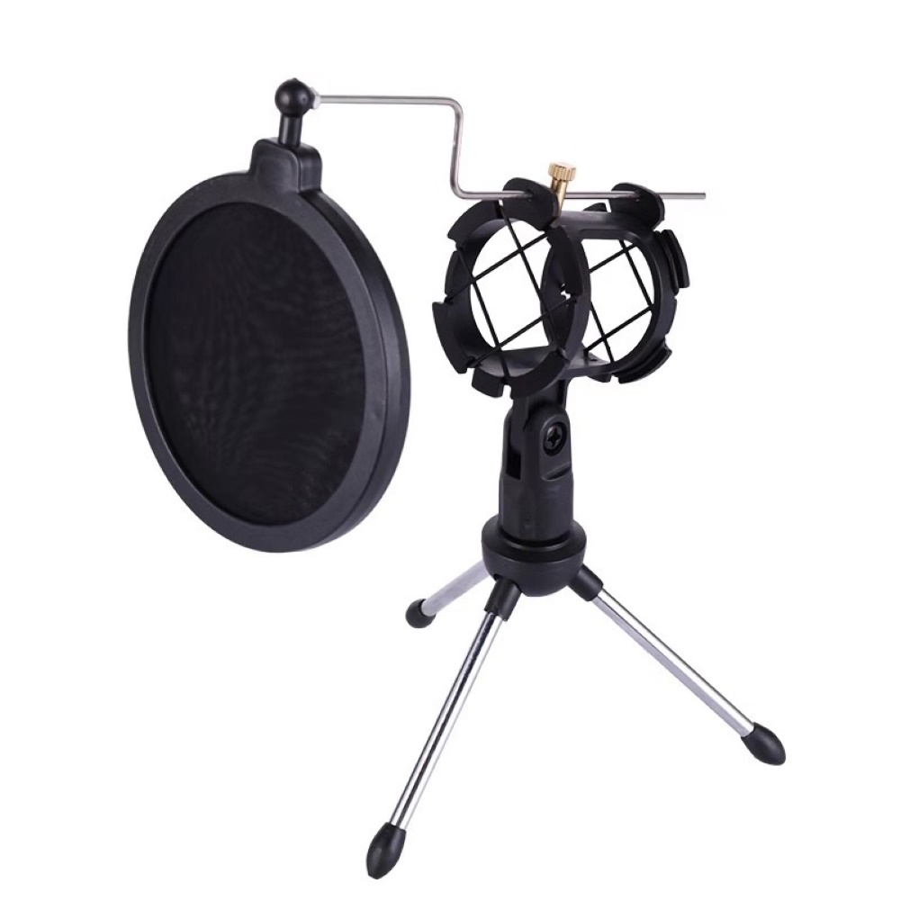 Desktop Universal Anti-Spray Microphone Shock Mount Holder Tripod Stand Bracket