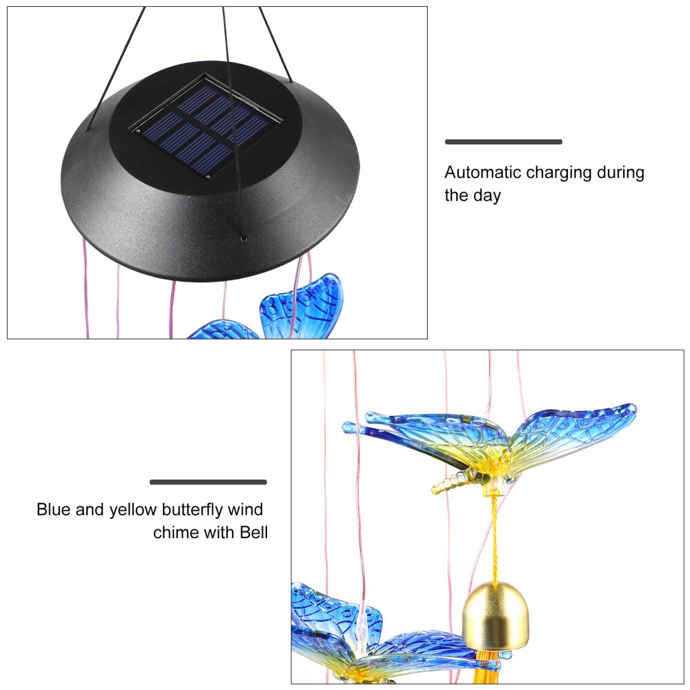 Wind Bell Lamp Outdoor Opknoping Tuin Vlinders Wind Chime Lamp Decoratie