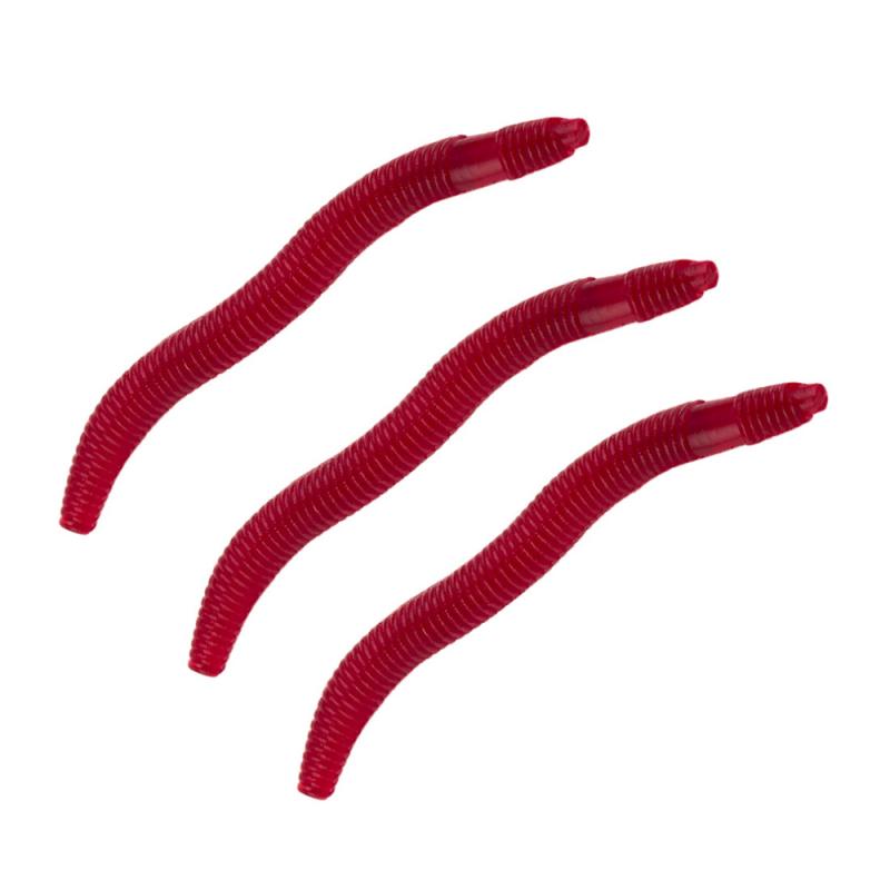 50PCS 4cm Worms Soft Baits Artificial Fishing Lure Lifelike Fishy Smell Red Soft Lures
