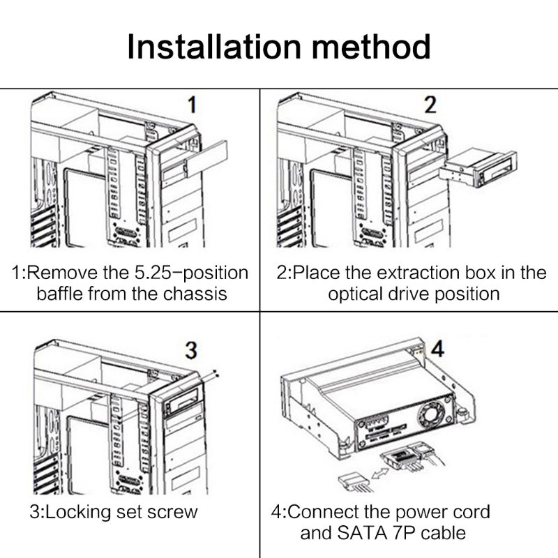 SATA Internal Tray-less Mobile Rack for 2.5" or 3.5" SSD HDD Hard Drive Backplane Enclosure