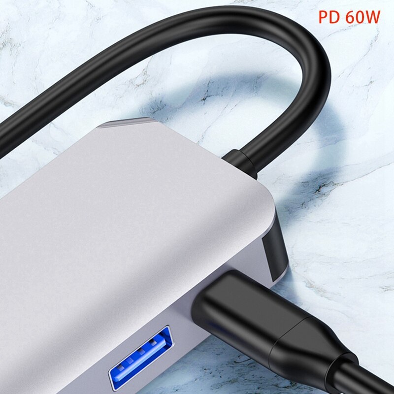 4 in 1 Type C to HDMI HUB USB 3.0 HUB TYPE C VGA PD 60W HDMI USB 3.0 Adapter Docking Station for Laptop Type C Hub Dock