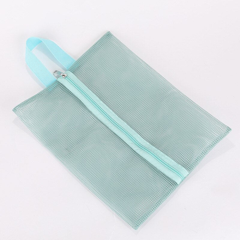 Skotasker rejsekuffert afsluttende tasker sko sammenfoldelig opbevaringstaske undertøj sokker tasker udskiftelige sko mesh fiskenet lynlås: Lysegrøn