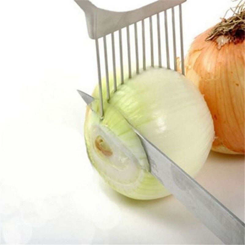 Ui Aardappel Tomaat Slicer Keuken Gadget Roestvrij Staal Ui Cutter Houder Groente Fruit Cutter Koken Gereedschap Shredders