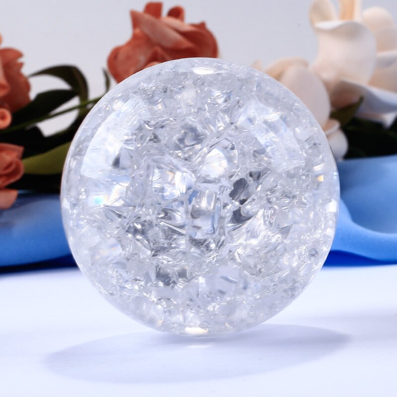 60/80mm is krakelering krystalkugle feng shui glas magisk bold delikat globus sfære ornamenter håndværk til boligindretning: 60mm / Uden base