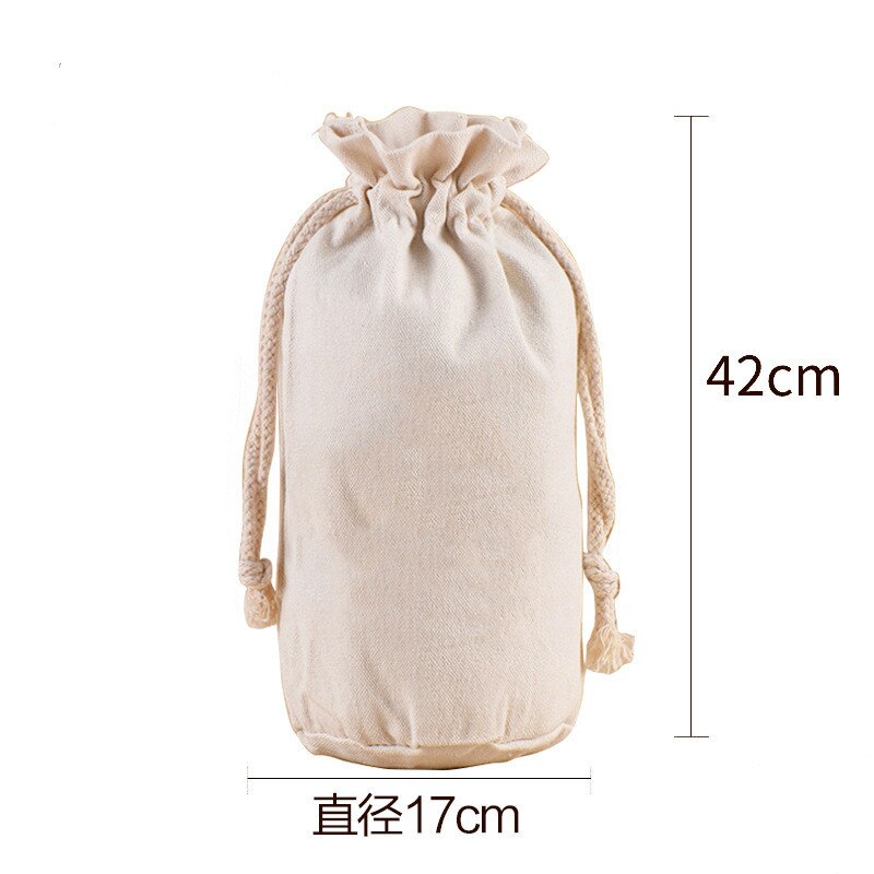 Grote capaciteit blanco trekkoordtas, rijstkorrelverpakkingszak, meelzak, herbruikbare canvas tas van puur katoen, opbergtas: B4