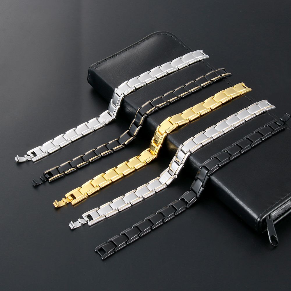 5 Colors Men's Jewelry Stainless Steel Therapeutic Energy Healing Bracelet Therapy Magnetic Bracelet Jewelry