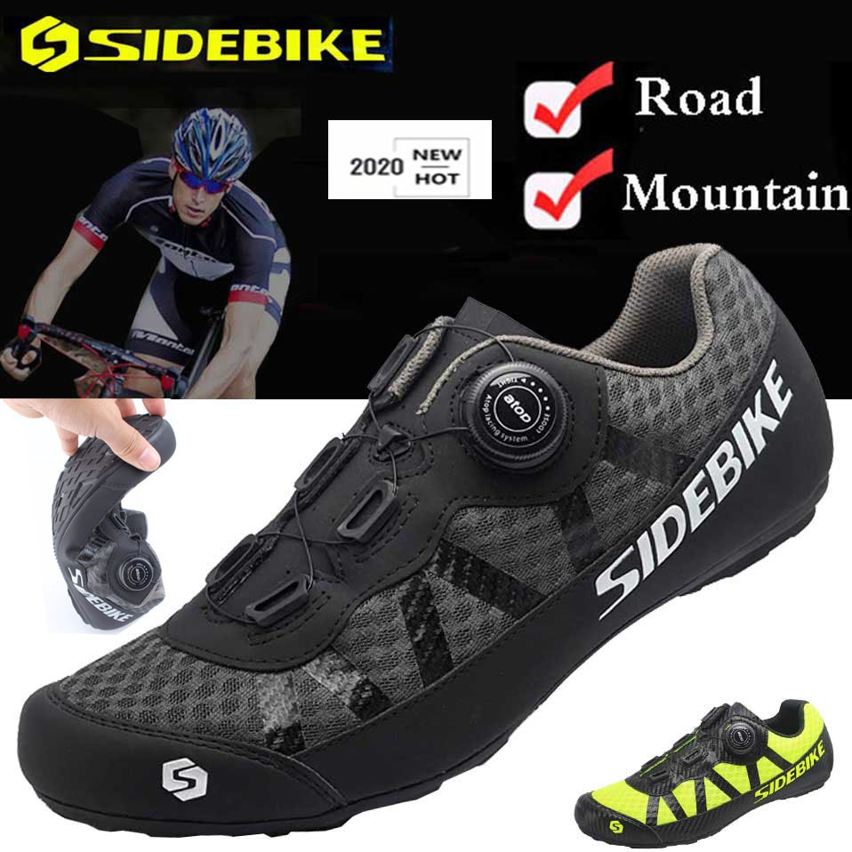 SIDEBIKE-zapatos atléticos profesionales para hombre, zapatillas de ciclismo de montaña con autosujeción, transpirables, de goma