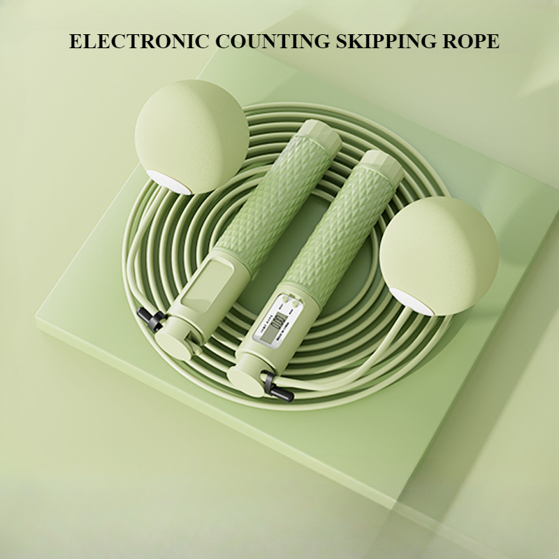 Elektronische tellende springtouw Fitness Oefening Gewichtsreductie Grote bal Draadloos springtouw voor twee doeleinden Oefening Springtouw