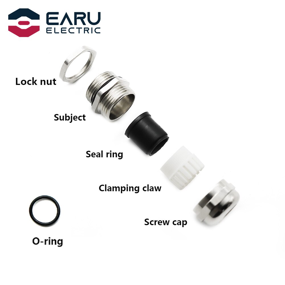 1PCS PG Series Metal Waterproof Joint Fixed Sealing Cable IP68 Cable Connector Brass Nickel Plated Gland Connector