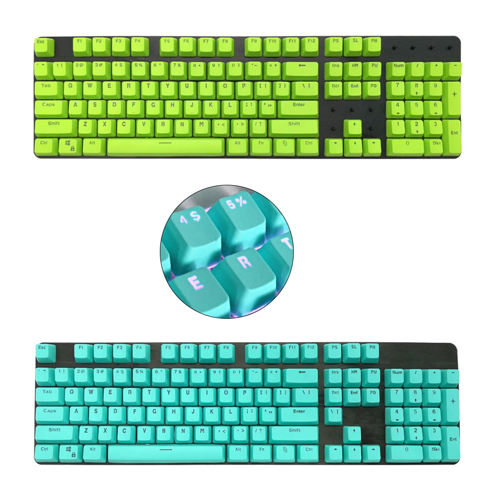 Translucent Double Shot PBT 104 KeyCaps Backlit For Cherry MX Keyboard Switch