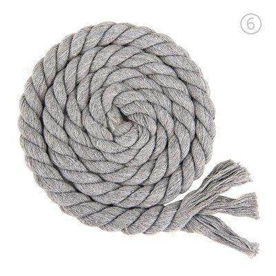5 mètres 100%  coton 10mm 3 actions cordons de coton torsadés corde de coton tissée sac de bricolage cordon de serrage ceinture sangle accessoires de décoration: Gris
