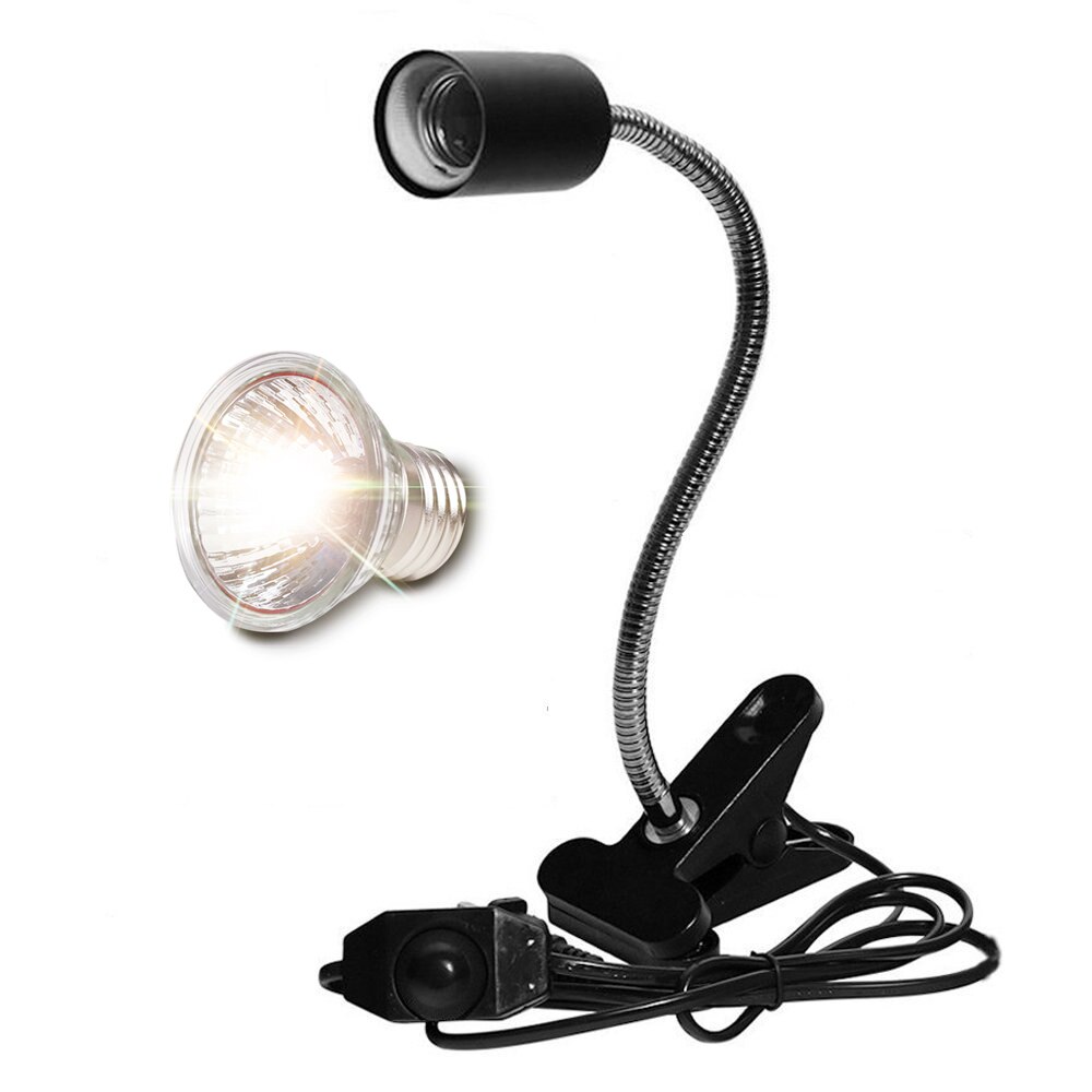 Uva + uvb 3.0 réptil conjunto de lâmpada com clip-on suporte da lâmpada tartaruga basking uv kit lâmpada de aquecimento tartaruga lagartos luz iluminação