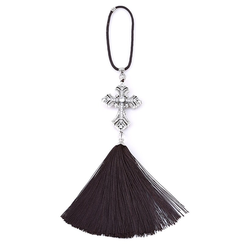 Pendentif de voiture en diamant en métal et cristal, croix de jésus, chrétien, rétroviseur, accessoires de style, décoration automobile