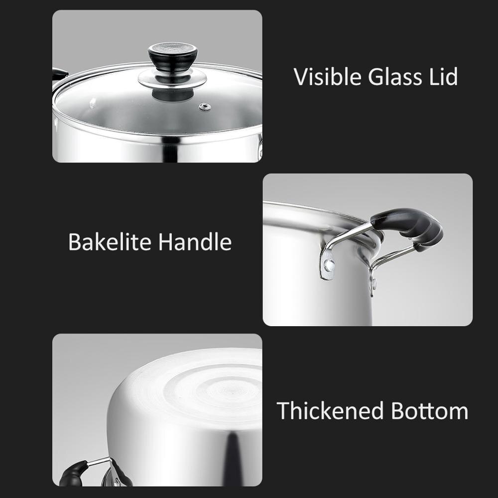 3Pcs/Set Stainless steel Pan Nonstick Iron Pot Cookware, Soup Pot with Lid+Milk Pot with Lid+Frying Pan