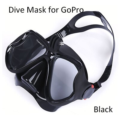 Professionele Onderwater Duikbril Scuba Snorkel Zwembril voor GoPro Xiaoyi Sport Camera Full Droge Eyewear: Black