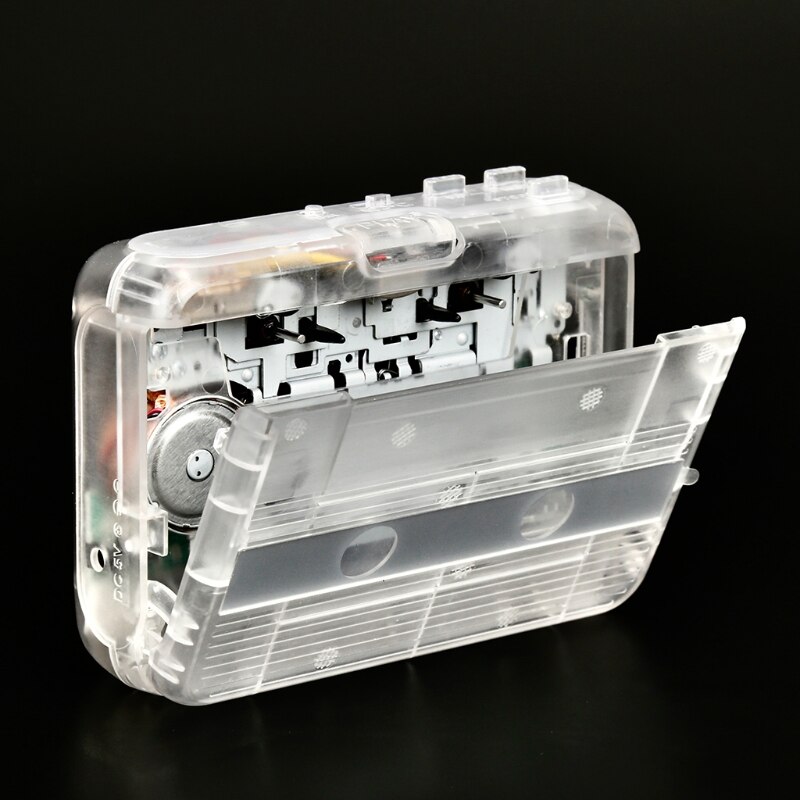 Portable Bluetooth-compatible Input Output Cassette Player FM Radio Players Transparent Cassette Tape Player USB Ports