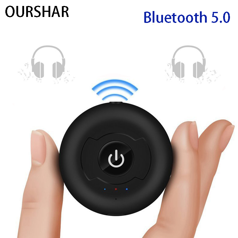 OURSHAR Multipoint Bluetooth Audio Sender Niedrige Latenz High-Fidelity Stereo Wireless Adapter Verbinden 2 Kopfhörer 3,5 Für TV