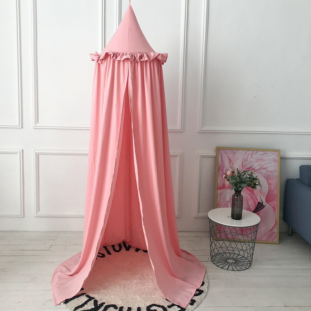 Kids Girls Tents Play House Baby Teepee for Children Princess Tipi Tent Canopy Baby Crib Netting Round Hung Dome Net Room Decor: Pink